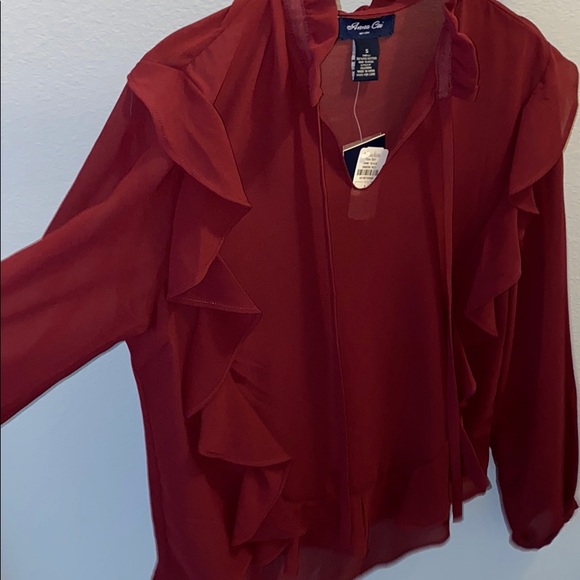 Anna Cai Long Sleeve Blouse with Ruffle Detail size S - Picture 2 of 4